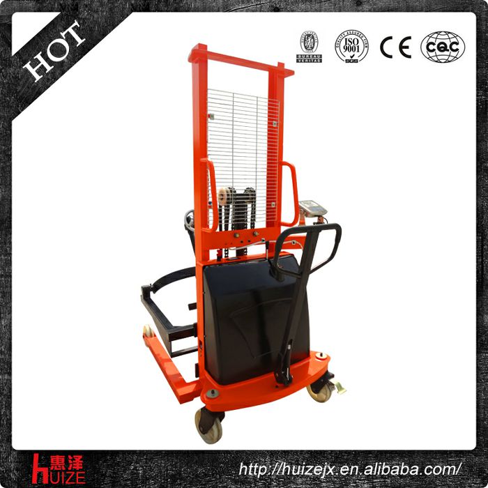 半電動(dòng)稱重油桶車（夾鐵桶，手搖翻轉(zhuǎn)倒料）